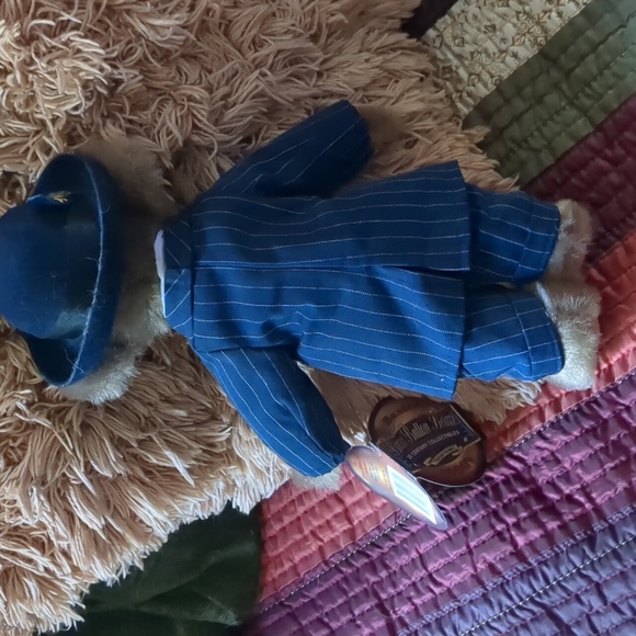 BAXTER* Brass Button Bear orig. outfit and tags, sweet little dude in pinstripes - Picture 5 of 7